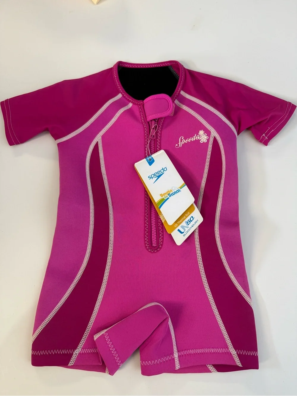 Speedo begin to swim wet child’s wet suit rash guard pink size 3t